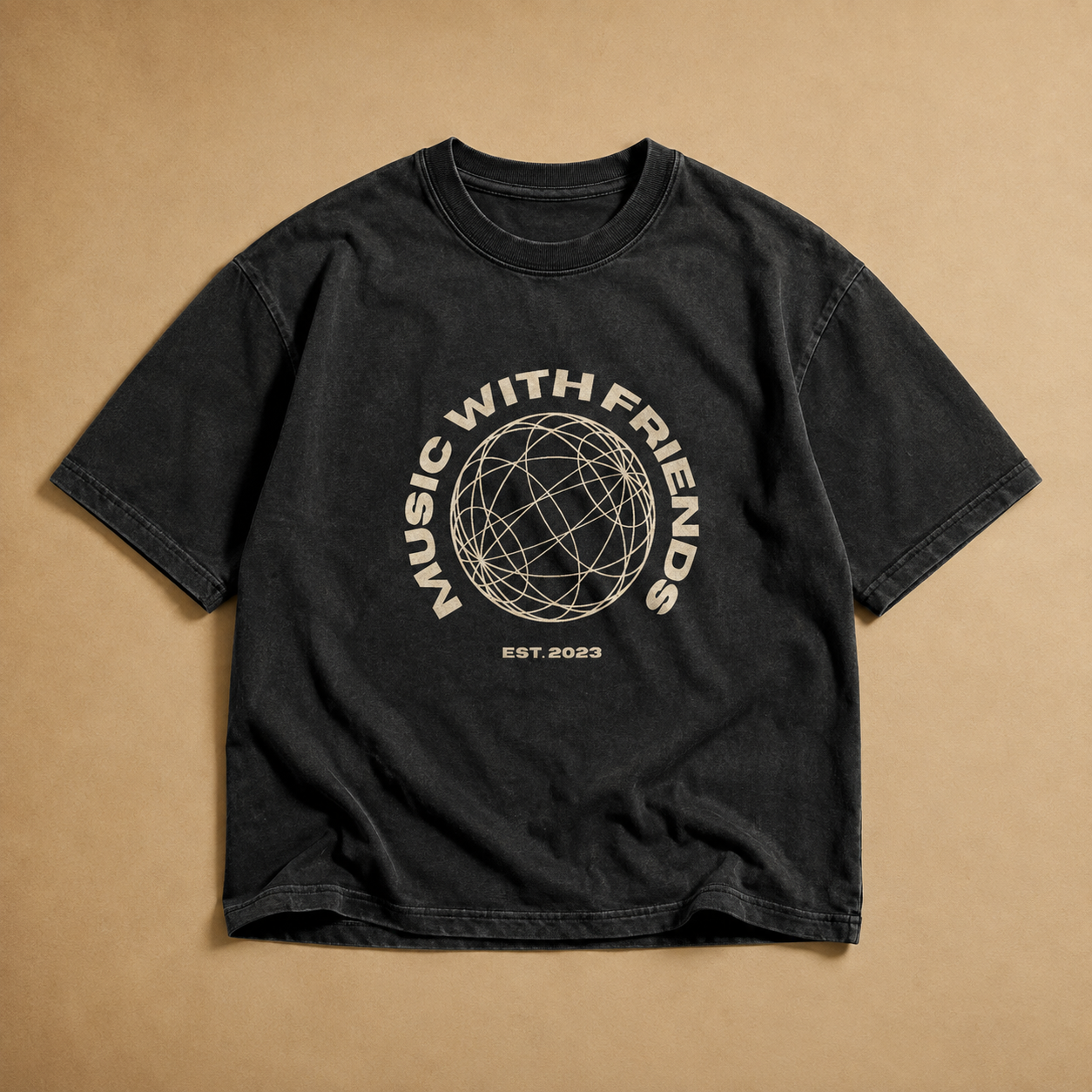 Washed black Music With Friends World Tee